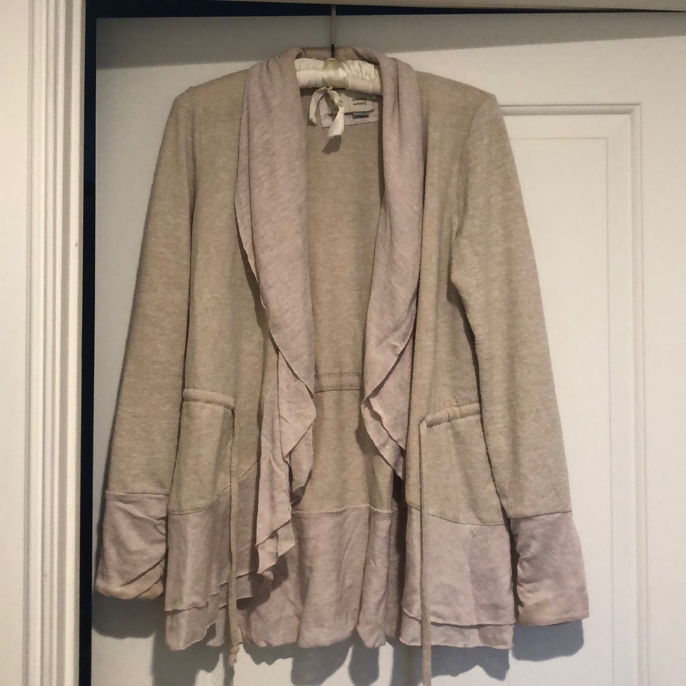 Anthropologie Cream drape cardigan